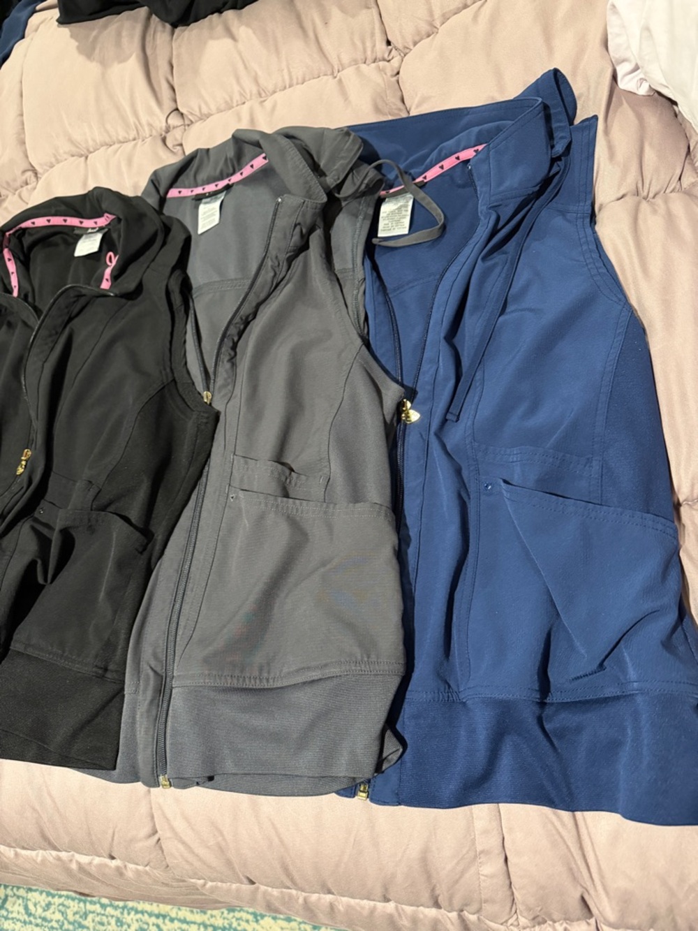 Heartsoul Nursing Vests in Black, Gray & Navy